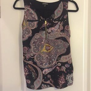 Express black paisley top